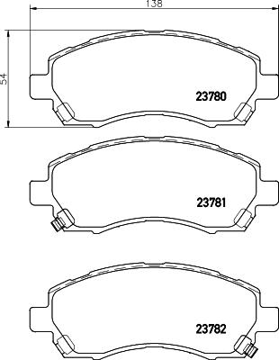 HELLA 8DB 355 010-121 - Bromsbeläggssats, skivbroms xdelar.se