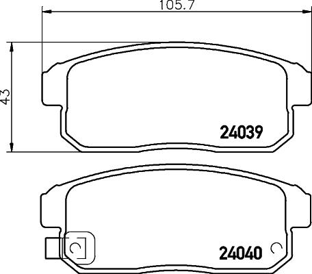 HELLA 8DB 355 010-891 - Bromsbeläggssats, skivbroms xdelar.se