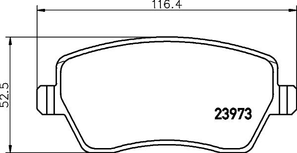 HELLA 8DB 355 010-851 - Bromsbeläggssats, skivbroms xdelar.se