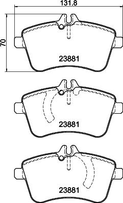 HELLA 8DB 355 010-331 - Bromsbeläggssats, skivbroms xdelar.se