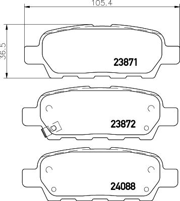 HELLA 8DB 355 010-241 - Bromsbeläggssats, skivbroms xdelar.se