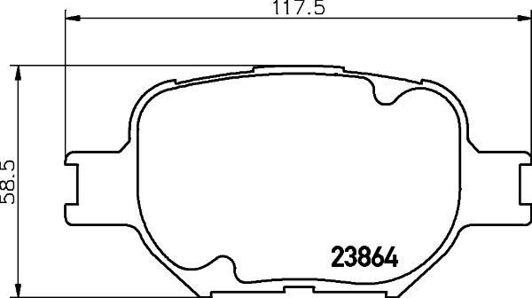 HELLA 8DB 355 010-201 - Bromsbeläggssats, skivbroms xdelar.se