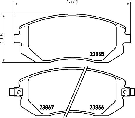 HELLA 8DB 355 010-211 - Bromsbeläggssats, skivbroms xdelar.se