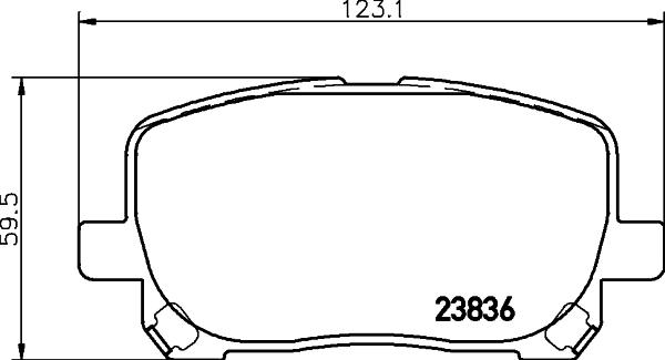 HELLA 8DB 355 010-221 - Bromsbeläggssats, skivbroms xdelar.se