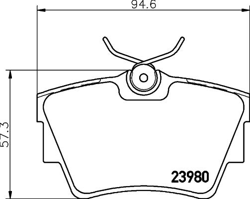 HELLA 8DB 355 010-761 - Bromsbeläggssats, skivbroms xdelar.se