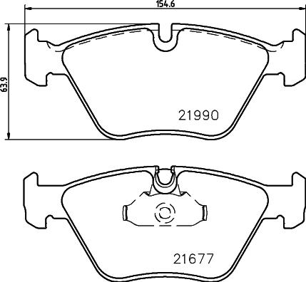 HELLA 8DB 355 010-711 - Bromsbeläggssats, skivbroms xdelar.se