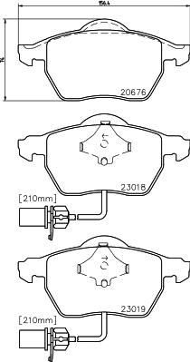 HELLA 8DB 355 010-731 - Bromsbeläggssats, skivbroms xdelar.se