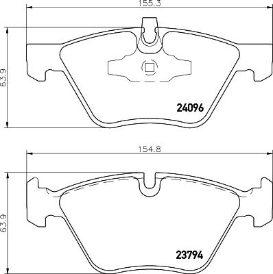 HELLA 8DB 355 011-941 - Bromsbeläggssats, skivbroms xdelar.se