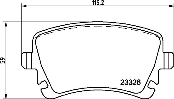 HELLA 8DB 355 011-531 - Bromsbeläggssats, skivbroms xdelar.se