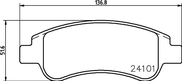 HELLA 8DB 355 011-521 - Bromsbeläggssats, skivbroms xdelar.se