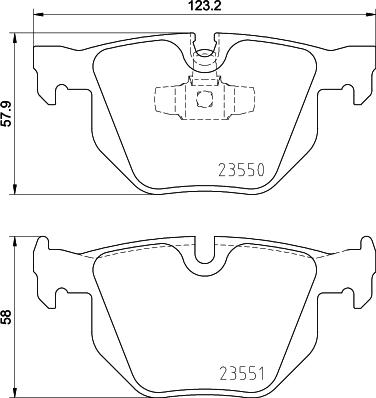 HELLA 8DB 355 011-801 - Bromsbeläggssats, skivbroms xdelar.se