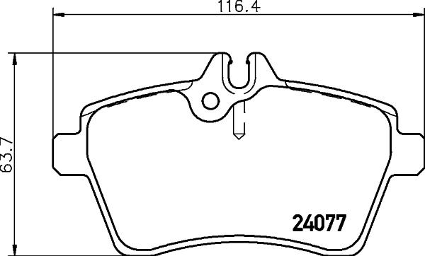 HELLA 8DB 355 011-371 - Bromsbeläggssats, skivbroms xdelar.se