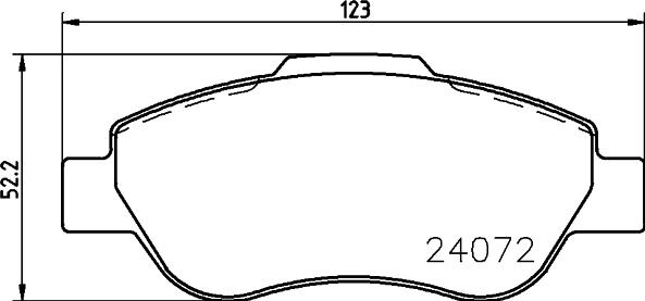 HELLA 8DB 355 011-241 - Bromsbeläggssats, skivbroms xdelar.se