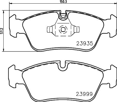 HELLA 8DB 355 011-281 - Bromsbeläggssats, skivbroms xdelar.se