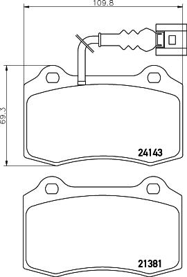 HELLA 8DB 355 011-741 - Bromsbeläggssats, skivbroms xdelar.se