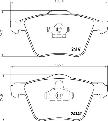 HELLA 8DB 355 011-721 - Bromsbeläggssats, skivbroms xdelar.se