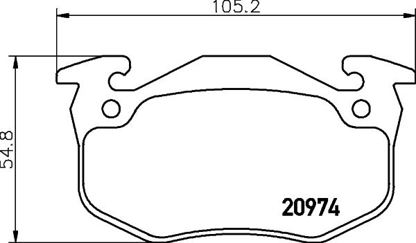 HELLA 8DB 355 018-951 - Bromsbeläggssats, skivbroms xdelar.se