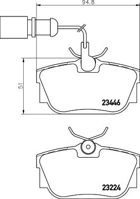 HELLA 8DB 355 018-571 - Bromsbeläggssats, skivbroms xdelar.se