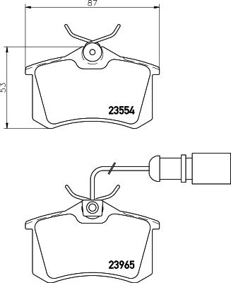 HELLA 8DB 355 018-601 - Bromsbeläggssats, skivbroms xdelar.se