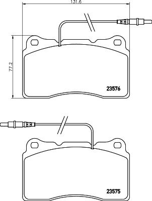 HELLA 8DB 355 018-671 - Bromsbeläggssats, skivbroms xdelar.se