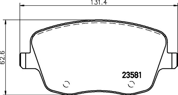 HELLA 8DB 355 018-801 - Bromsbeläggssats, skivbroms xdelar.se