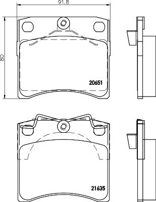 HELLA 8DB 355 018-381 - Bromsbeläggssats, skivbroms xdelar.se