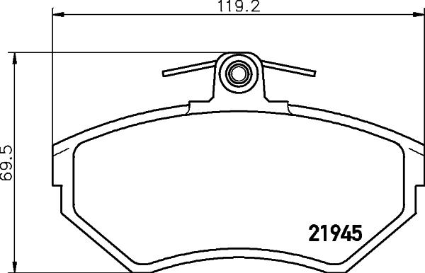 HELLA 8DB 355 018-241 - Bromsbeläggssats, skivbroms xdelar.se