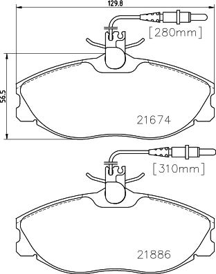 HELLA 8DB 355 018-221 - Bromsbeläggssats, skivbroms xdelar.se