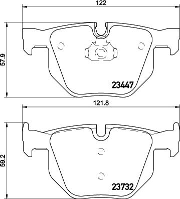 HELLA 8DB 355 013-941 - Bromsbeläggssats, skivbroms xdelar.se