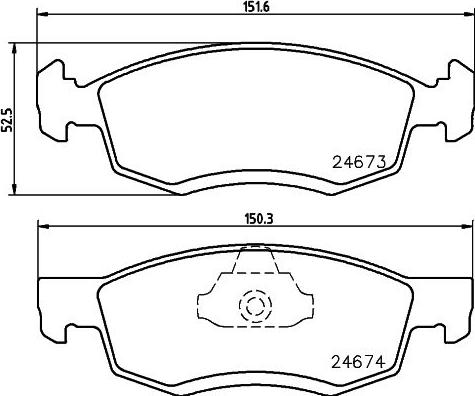 HELLA 8DB 355 013-951 - Bromsbeläggssats, skivbroms xdelar.se