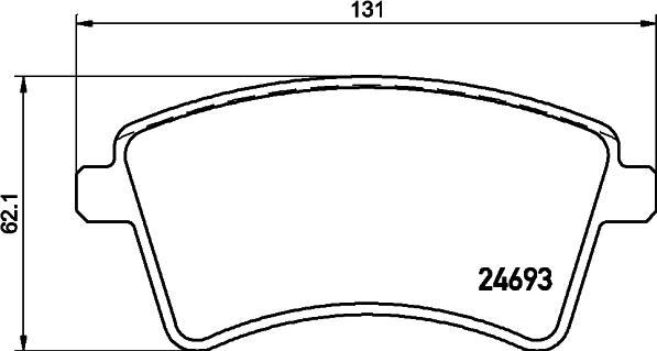 HELLA 8DB 355 013-961 - Bromsbeläggssats, skivbroms xdelar.se