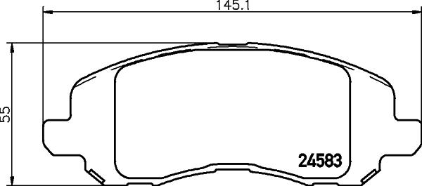 HELLA 8DB 355 013-491 - Bromsbeläggssats, skivbroms xdelar.se