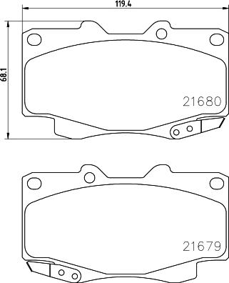 HELLA 8DB 355 013-481 - Bromsbeläggssats, skivbroms xdelar.se