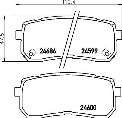 HELLA 8DB 355 013-551 - Bromsbeläggssats, skivbroms xdelar.se