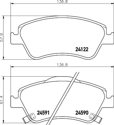 HELLA 8DB 355 013-561 - Bromsbeläggssats, skivbroms xdelar.se