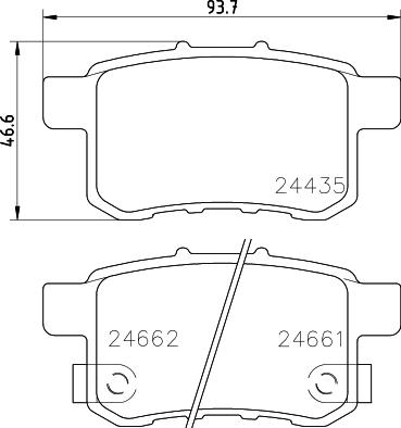 HELLA 8DB 355 013-631 - Bromsbeläggssats, skivbroms xdelar.se