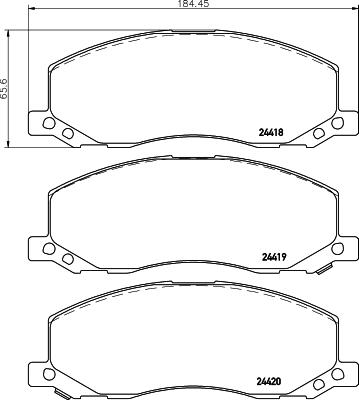 HELLA 8DB 355 013-061 - Bromsbeläggssats, skivbroms xdelar.se