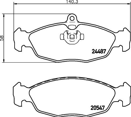 HELLA 8DB 355 013-031 - Bromsbeläggssats, skivbroms xdelar.se