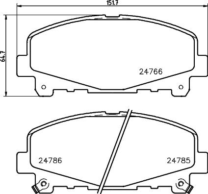 HELLA 8DB 355 013-881 - Bromsbeläggssats, skivbroms xdelar.se