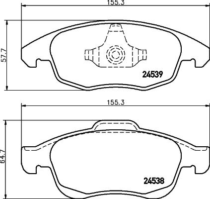 HELLA 8DB 355 013-341 - Bromsbeläggssats, skivbroms xdelar.se