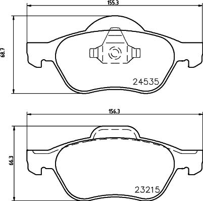 HELLA 8DB 355 013-271 - Bromsbeläggssats, skivbroms xdelar.se