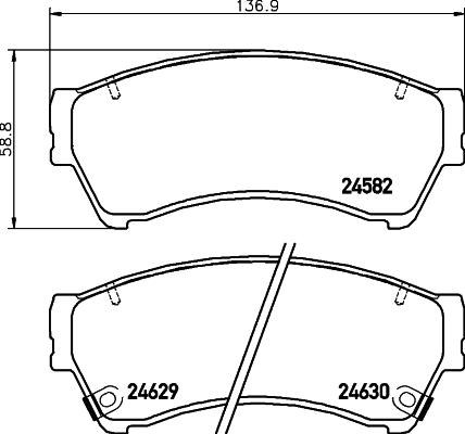 HELLA 8DB 355 013-761 - Bromsbeläggssats, skivbroms xdelar.se