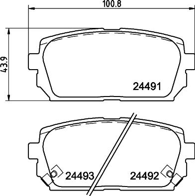 HELLA 8DB 355 012-971 - Bromsbeläggssats, skivbroms xdelar.se