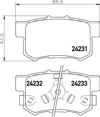 HELLA 8DB 355 012-061 - Bromsbeläggssats, skivbroms xdelar.se