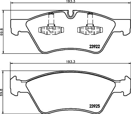 HELLA 8DB 355 012-011 - Bromsbeläggssats, skivbroms xdelar.se