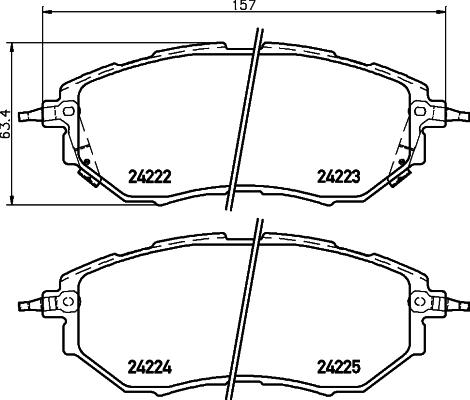 HELLA 8DB 355 012-031 - Bromsbeläggssats, skivbroms xdelar.se