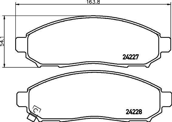 HELLA 8DB 355 012-071 - Bromsbeläggssats, skivbroms xdelar.se