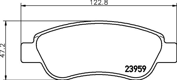 HELLA 8DB 355 012-141 - Bromsbeläggssats, skivbroms xdelar.se