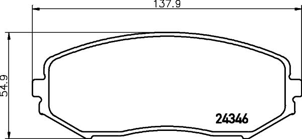 HELLA 8DB 355 012-351 - Bromsbeläggssats, skivbroms xdelar.se