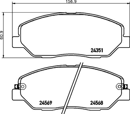 HELLA 8DB 355 012-371 - Bromsbeläggssats, skivbroms xdelar.se